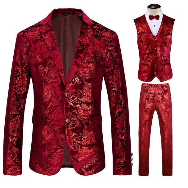 Men's Clothing Three Piece Suit Men's Suit Performance Dress Stage Building Evening Party Suits_viptrois.com