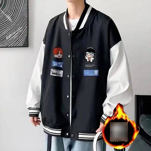 Trendy Brand Cardigan Jacket Jacket Men's Hong Kong Style Japanese Baseball Uniform Versatile Casual Jacket Men_viptrois.com