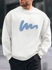Men's Loose Casual Fashionable Simple Pattern Printed Round Neck Long Sleeved Sportswear For Autumn And Winter_viptrois.com