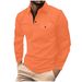 Nordmann INS Spring Autumn Fashion Men's Long Sleeve Plaid Polo Shirt With Button Pockets And Zipper Design_viptrois.com