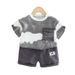 Boys' Summer 2025 New Small And Medium Sized Children's Wear Casual Short Sleeved Shorts Two Piece Set Trendy_viptrois.com