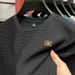 Men's Clothing High End Light Luxury Dark Pattern Jacquard Bubble Ice Silk Summer Men's Simple Printing Round Neck Short Sleeved T Shirt Top_viptrois.com