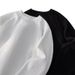 Men's Oversized Textured Long Sleeve T-Shirt – Drop Shoulder Crewneck Layering Tee (White/Black, M-3XL)_viptrois.com