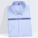Men's Stretchable Short Sleeve Shirt - Breathable & Wrinkle-Resistant Casual Business Shirt With Striped Print, Slim Fit For Summer Comfort_viptrois.com
