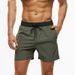 New Men's Solid Color Four-Piece Casual Shorts With Zippered Pockets, Beach Pants With Four-Sided Elasticity, Sports Shorts_viptrois.com
