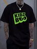 KIDZ BOP - Spooky Halloween Design T-Shirt Summer Print Round Neck Short Sleeve Stylish Stretched Versatile Female T-Shirt For Women Casual Streetwear Women Casual Slightly Top For Everyday Wear Comfortable Graphic Soft Breathable Designer Clothes_viptrois.com