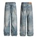 Men's Clothing And Women's High End Retro Digital Printing Chain Design Men's Loose Jeans_viptrois.com