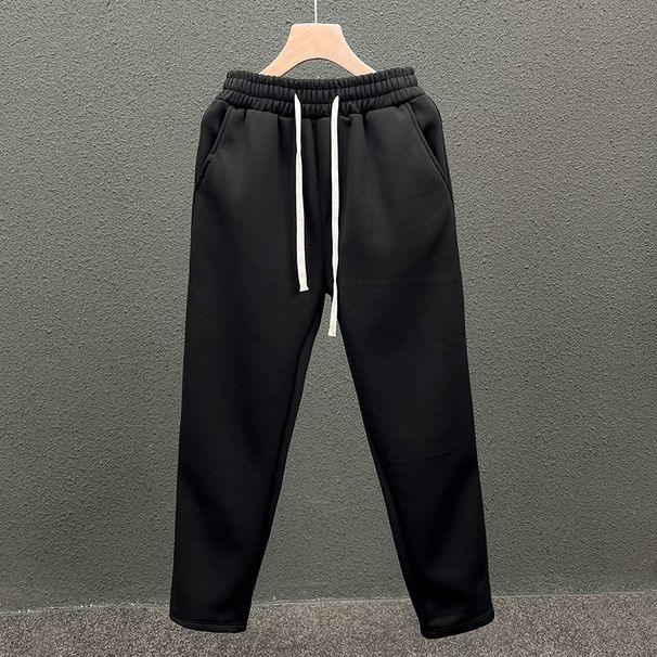Men's Clothing Autumn New Solid Color All Match Straight Casual Pants Men's Fashionable Simple Wide Leg Sports Pants_viptrois.com