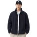 Men's Premium Stand Collar Zip-Up Jacket - Lightweight Casual Outerwear For Spring & Autumn - Slim Fit Polyester Coat In Dark Grey, Army Green_viptrois.com