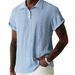 Men's Knitted Polo Shirt Breathable Short Sleeves With Hollow Details Light And Casual Top_viptrois.com