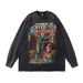 Round Neck Sweatshirt High Street Oversize Loose Washed Vintage Pure Cotton 280G Top_viptrois.com