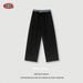 Men's Clothing Neutral Style Splicing Double Waist Wide Leg Pants Sports Straight Sweatpants_viptrois.com