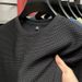 Short-sleeved T-shirt For Men, Summer Ice Silk Coolness, Elastic, Quick-drying, Dark Pattern Jacquard T-shirt, Round Neck T-shirt_viptrois.com