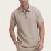 Men's Waffle-Knit Half-Zip Polo Shirt – Stylish & Breathable Summer Top (White/Light Grey/Black/Army Green/Khaki) – S-XXXL_viptrois.com