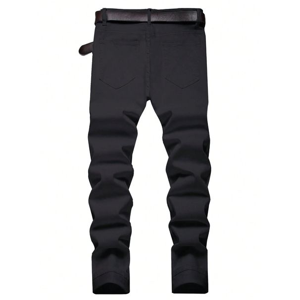Men's Clothing Men's White Jeans Version Style Summer Thin Slim Fit Stretch Trousers For Formal & Casual Heavyweight(Belt Not Included)_viptrois.com