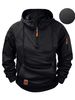 MakingDa Mens 1/4 Zip Pullover Hoodie Zipped Pocket Fleece Drawstring Long Sleeve Tracksuit Tops Cuff Shirts Hooded Loose Fit Casual Classic Fashion W_viptrois.com