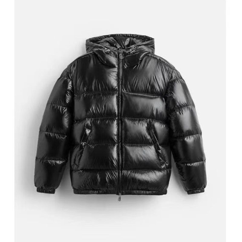 Men's Clothing Winter Hooded Cotton Jacket With Zip Closure, Warm Quilted Coat For Casual Outdoor Wear (Black, Dark Green)_viptrois.com