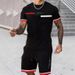 Men's Clothing Fashion Trend Design Short Sleeved T Shirt Shorts Print Suit Two Piece Set_viptrois.com