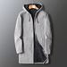 Pure Knitted Cardigan Autumn Winter Top Mid-Length Coat Fleece Lined Thickened Korean Style Trendy Outerwear Men's Casual_viptrois.com