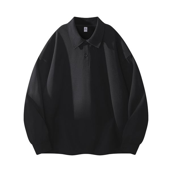 Men's & Women's Oversized Turn-Down Collar Long Sleeve Sweatshirt - Loose Fit Casual Pullover For Sports Team Building (Black, White, Navy, Gray)_viptrois.com