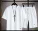 Summer New Waffle Men's Korean Loose Youth Cool Short Sleeve Shorts Casual Two Piece Set Fashion_viptrois.com