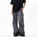 Cleanfit Black Micro-Latin Pants Drooping High-end Wide-leg Pants Men's Spring Pleated Paratrooper Cargo Pants_viptrois.com