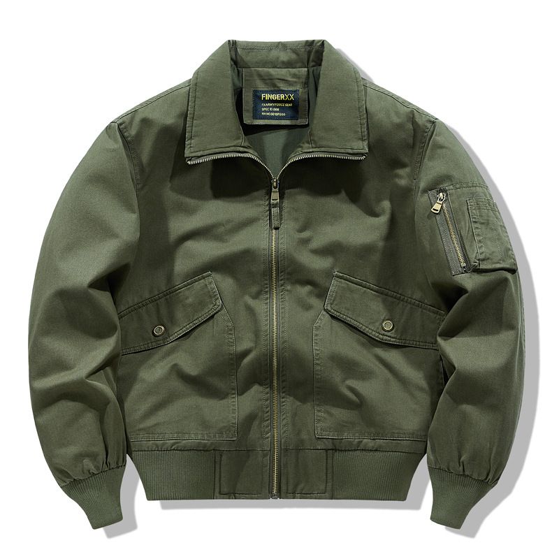 Men’s Lightweight Bomber Jacket – Corduroy Baseball Jacket With Utility Pockets (Military Green, Khaki, Navy, Relaxed Fit, Unisex Streetwear)_viptrois.com