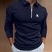 2025 Frühling Herbst Männer Langarm Reiß Verschluss Polos Hirt, Männer Lässig Golf Streifen Polos Hirt._viptrois.com