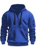 Men's Zip-Up Hooded Sweatshirt – Winter Fleece-Lined Pullover With Arm Zipper Pockets, Slim Fit Athletic Jumper (Black/Navy/Burgundy/Khaki/Blue)_viptrois.com