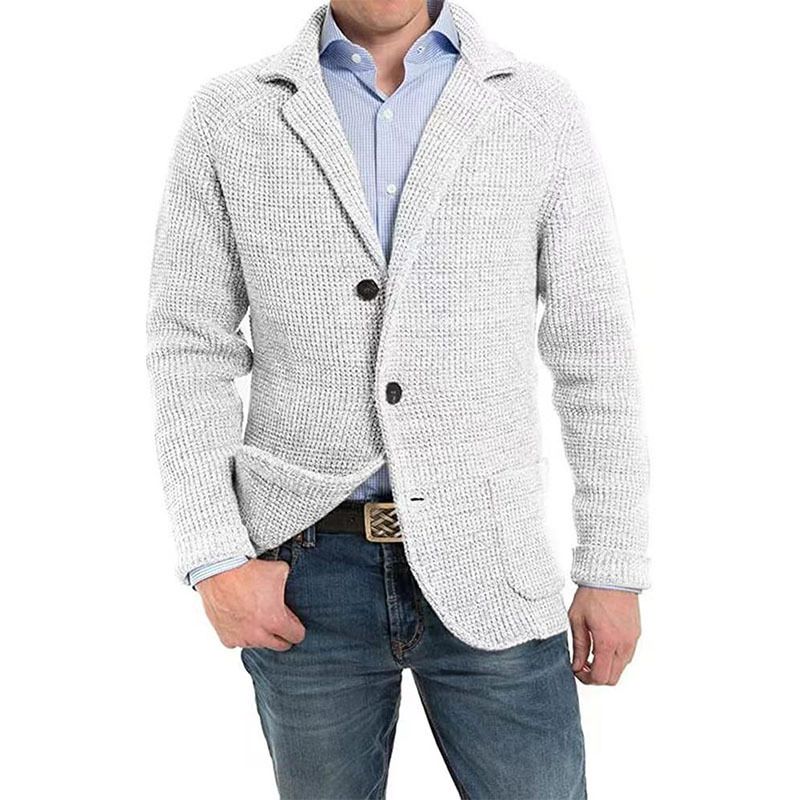 Men's Casual Knitted Cardigan Sweater Men's Long Sleeve Pocket Cardigan Knitted Sweater Men's Jacket_viptrois.com