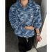 Striped Gradient Sweater Zipper Cardigan Loose Knit Sweater Jacket_viptrois.com