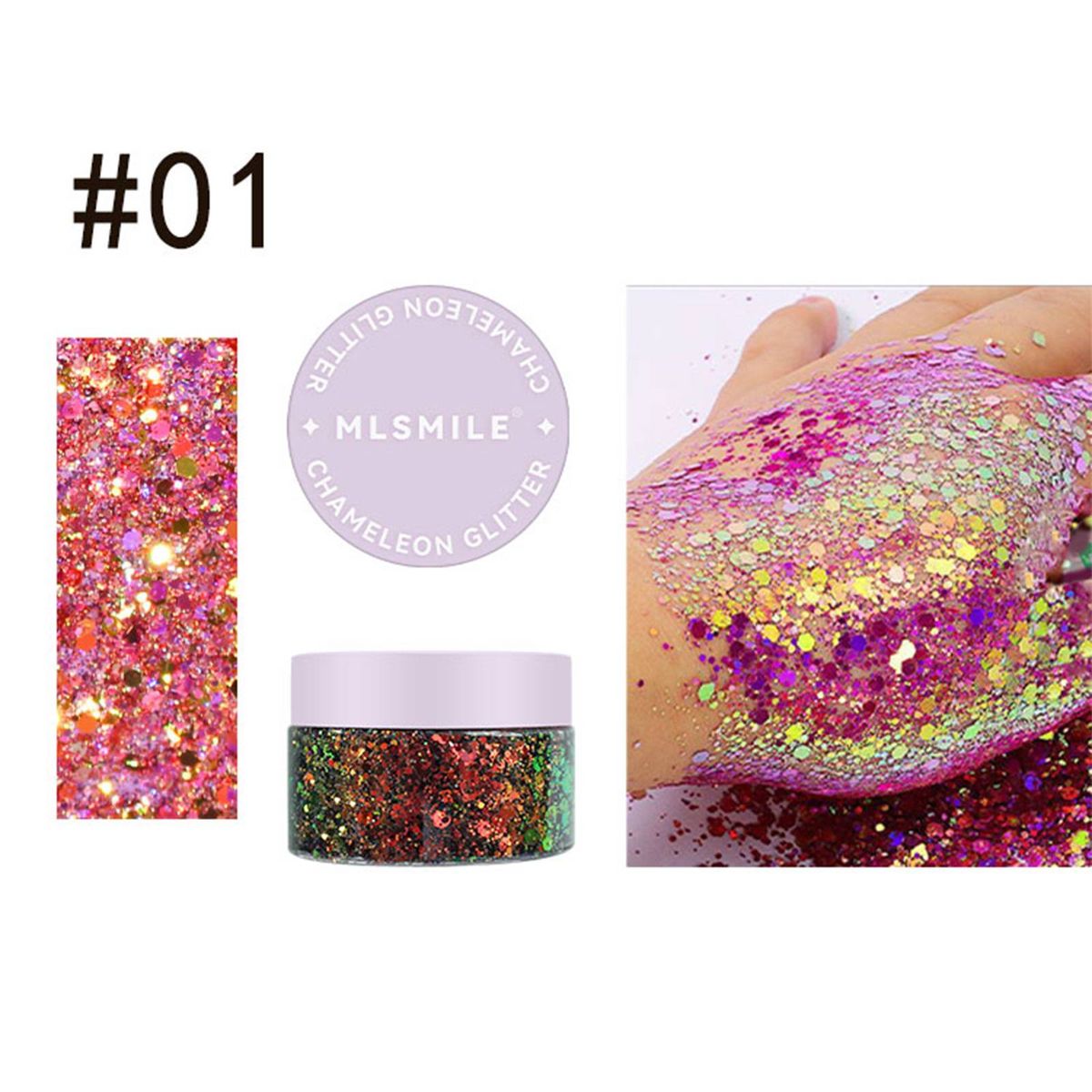 Chameleon Glitter Gel Full Face Body Sparkle Glitter Eyeshadow Halloween Costume_viptrois.com