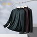 Men's Clothing Plus Size Seamless Long Sleeved Shirt Men's Business Casual Plus Size Plus Size Sanded Elastic Shirt Men_viptrois.com
