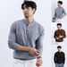 Men's Henley Neck Long-Sleeve Knit Sweater - Slim Fit Business Casual Pullover, Breathable & Stretchy (Black, Gray, Coffee)_viptrois.com