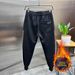 Men's Light Luxury Casual Velvet Pants With Cuffs Warm Winter Sweatpants Trendy Sports Style New Embroidered Men's Bottoms_viptrois.com