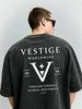Vintage Washed Double-Sided Print Star Accent V Monogram Letter Slogan Heavyweight 230g Cotton Men's Casual Street Tee_viptrois.com