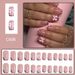 Short Bright Face Europe And The United States Cross-border Foreign Trade Pink Leopard Contrast Color Bow Wearing Armor False Nails Removable 24 Piece_viptrois.com
