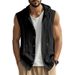 Men's Casual Sleeveless Vest Shirt American Style Solid Color Breathable Loose Top Summer Linen Hooded V Neck Long Sleeve_viptrois.com