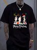 Merry Christmas Border Collie Love Santa Reindeer Light Xmas T-Shirt Funny S-5XL Homme Stylish Streetwear Breathable Graphic Summer Comfortable_viptrois.com