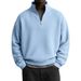 Men's Waffle-Knit Half-Zip Sweatshirt – Seasonless Stretch Polyester Pullover (Breathable Grid Texture, 10 Colors, S-5XL)_viptrois.com