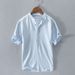 Men's Casual Linen Cotton Shirt - Summer Loose Fit Pullover Shirt For Youth_viptrois.com
