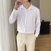 Men's Clothing Long Sleeve Shirt Fashion Casual Solid Color Shirt Men's Light Mature Style Shirt Men_viptrois.com
