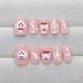 Handmade Armor Cute Short Cartoon Animal Corrugated Bow Girl's All-match Removable Nail Pieces Size_viptrois.com
