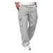 Men's Clothing Men's Jogging Casual Solid Color Drawstring Multi Pocket Straight Outdoor Workwear Trousers_viptrois.com