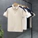 Men's Clothing High Quality Color Matching Lapel Polo Shirt Men's Trendy Brand All Match New Youth Short Sleeved Slim T Shirt_viptrois.com