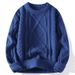 Pure Cross-Border Hot Factory Direct Sale Autumn Winter New Casual Round Neck Base Knitted Plus Size Loose Sweater_viptrois.com