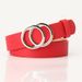 double-circle buckle belt for women, fashionable and simple women's ins style wide belt _viptrois.com