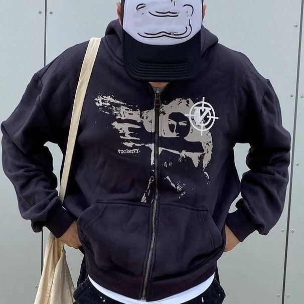 Men's Clothing Popular Zipper Sweatshirts Retro Hoodies Men's And Women's Jackets And Tops_viptrois.com