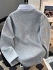 Men's Layered Collar Sweatshirt – Streetwear Mock Shirt Pullover With Contrast Stitching (Black/Grey, S-3XL)_viptrois.com