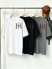 100% Cotton Men's 3-Pack T-shirts Abstract HH Monogram Print Crew Neck Short Sleeve Casual Tops In Black White Gray_viptrois.com